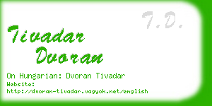 tivadar dvoran business card